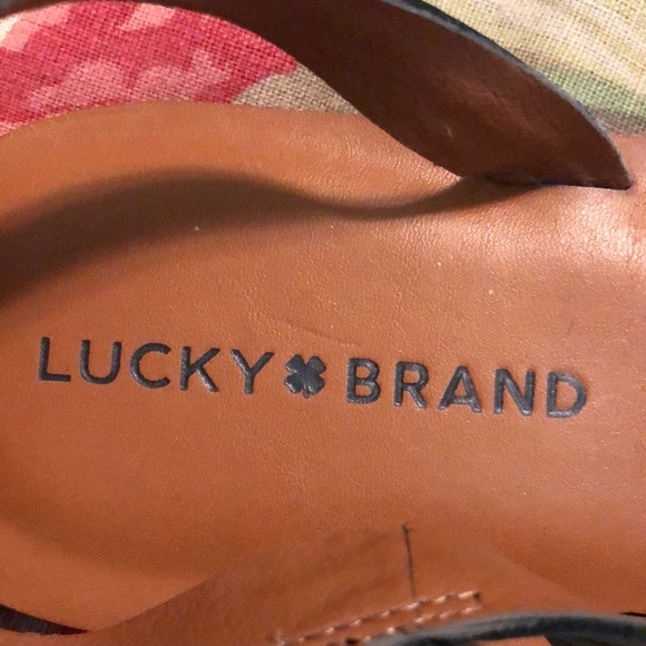 LUCKY BRAND Size 10 Byleth Strappy SandalBlack Flat Ankle Leather Rubber $78 NEW - Picture 13 of 13